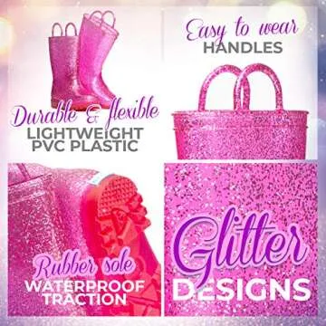 Stylish ZOOGS Girls Glitter Rainboots for Kids