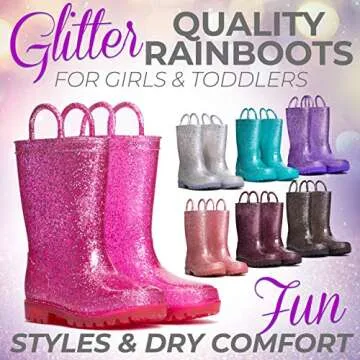 Stylish ZOOGS Girls Glitter Rainboots for Kids