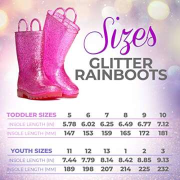 Stylish ZOOGS Girls Glitter Rainboots for Kids