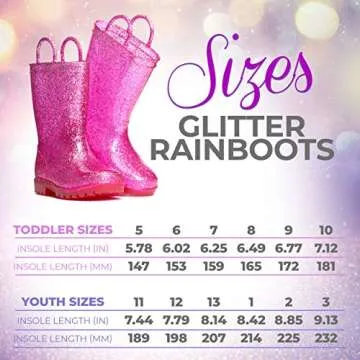 Stylish ZOOGS Girls Glitter Rainboots for Kids