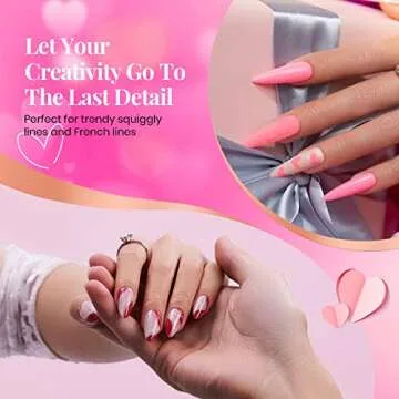 Beetles Nail Art Polish Gel Liner Set 6 Pink Cherry Colors