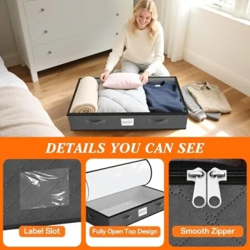 SpaceWhisper 90L Under Bed Storage for Clothing & Blankets