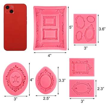 Elsjoy 6 Vintage Baroque Fondant Molds Set - Perfect for Baking & Crafting!