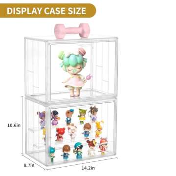 LXLXXL Acrylic Display Case for Collectibles 3 Layer Adjustable Figure Display Case with Magnetic Do...
