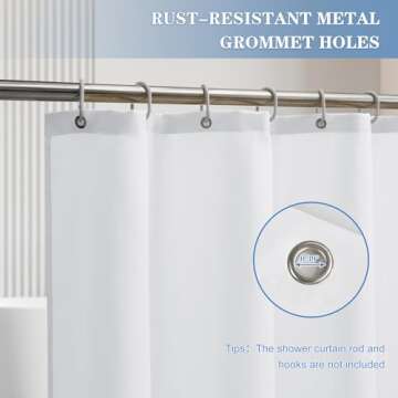 Nasitos Extra Long Shower Curtain Liners for Stylish Bathrooms