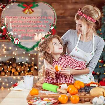 10 Pcs Small Rolling Pin Kids 9 Inch Mini Rolling Pin Silicone Wooden Rolling Pins Baking 5 Colors Non Stick Kids Rolling Pin with Wooden Handle for Kitchen Dough Cookie Pastry Fondant Cake