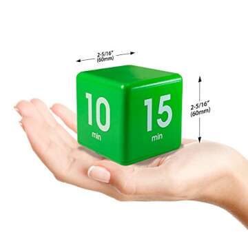 Datexx The Miracle TimeCube Timer Learning Combo for Teachers, Parents, Homeschoolers and Kids - White and Green