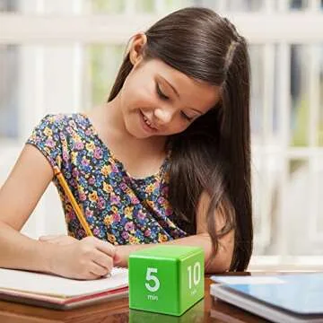 Datexx The Miracle TimeCube Timer Learning Combo for Teachers, Parents, Homeschoolers and Kids - White and Green