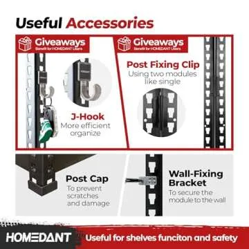 HOMEDANT 5 Tier Laminated Boltless Heavy Duty Garage Storage Adjustable Wide Size Metal Shelving Unit Utility Rack Shelves Organization Multipurpose Shelf Shed Warehouse 47.7"W x 18.2"D x 71.3"H 1Pack