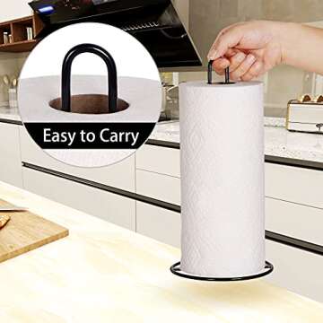 Paper Towel Holder Countertop, OBODING, Kitchen Paper Towel Stand Holder for Kitchen Organization and Storage, Paper Towel Holders for Standard and Large Size Rolls