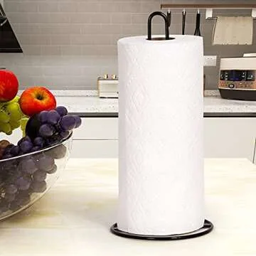 Paper Towel Holder Countertop, OBODING, Kitchen Paper Towel Stand Holder for Kitchen Organization and Storage, Paper Towel Holders for Standard and Large Size Rolls