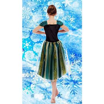 Big-On-Sale Princess Adult Women Anna Coronation Dress Costume Cosplay (XXL size for US 18-20)