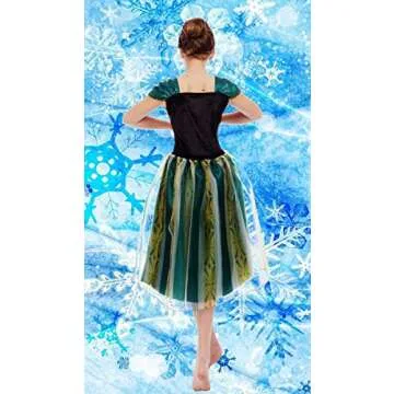Big-On-Sale Princess Adult Women Anna Coronation Dress Costume Cosplay (XXL size for US 18-20)