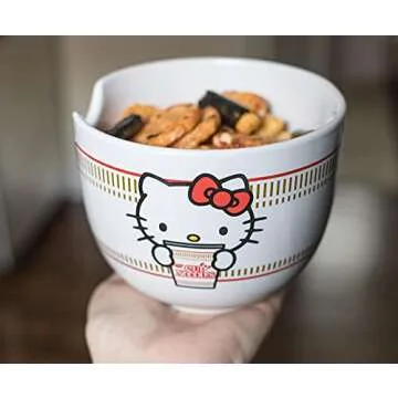 Hello Kitty Ramen Dinnerware | 20-Ounce Bowl & Chopsticks Set