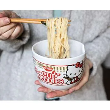 Hello Kitty Ramen Dinnerware | 20-Ounce Bowl & Chopsticks Set