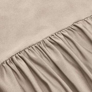 Amazon Basics Lightweight Ruffled Bed Skirt, Classic Style, Soft and Stylish 100% Microfiber with 16" drop-Full, Taupe