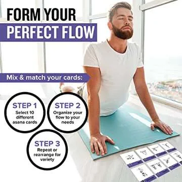 NewMe Fitness Yoga Pose Workout Cards, Instructional Fitness Deck for Women & Men, Beginner Fitness Guide to Training Exercises at Home or Gym