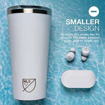 JLab Go Air True Wireless Bluetooth Earbuds + Charging Case, Dual Connect, IP44 Sweat Resistance, Bluetooth 5.0 Connection, 3 EQ Sound Settings Signature, Balanced, Bass Boost (White)
