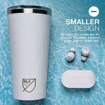 JLab Go Air True Wireless Bluetooth Earbuds + Charging Case, Dual Connect, IP44 Sweat Resistance, Bluetooth 5.0 Connection, 3 EQ Sound Settings Signature, Balanced, Bass Boost (White)