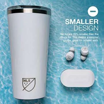 JLab Go Air True Wireless Bluetooth Earbuds + Charging Case, Dual Connect, IP44 Sweat Resistance, Bluetooth 5.0 Connection, 3 EQ Sound Settings Signature, Balanced, Bass Boost (White)