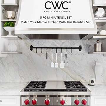 COOK WITH COLOR Silicone Cooking Utensils, Kitchen Utensil Set, Easy to Clean Silicone Kitchen Utens...