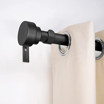 Heavy Duty Curtain Rods for 66-120 Inch Windows in Black