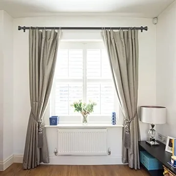 Heavy Duty Curtain Rods for 66-120 Inch Windows in Black