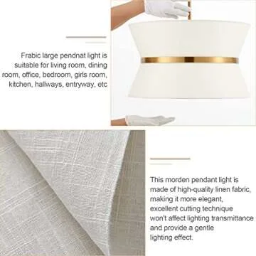 ELYCCUPA Modern Off-White Chandelier, Adjustable Pendant Light