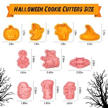 10 Pieces Halloween Plunger Biscuit Mold Cookie Cutters for Festive Baking