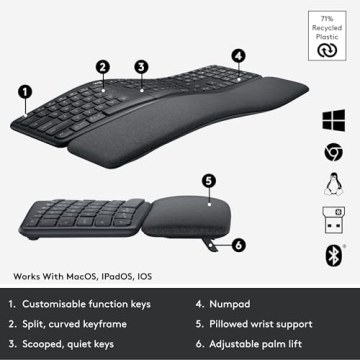Logitech ERGO K860 - Ultimate Wireless Ergonomic Keyboard