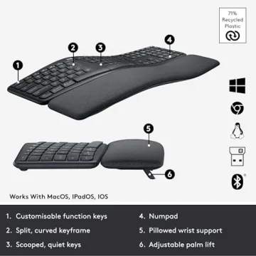 Logitech ERGO K860 - Ultimate Wireless Ergonomic Keyboard