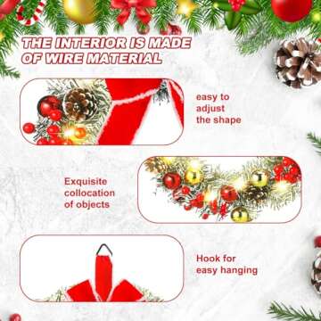 Ceenna Pre-lit Christmas Wreaths with Timer & Lights