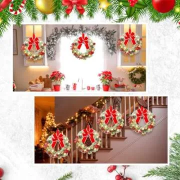 Ceenna Pre-lit Christmas Wreaths with Timer & Lights