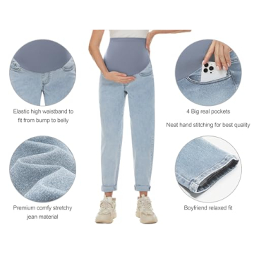 POSHGLAM Women’s Over Belly Maternity Jeans - Comfy & Stylish