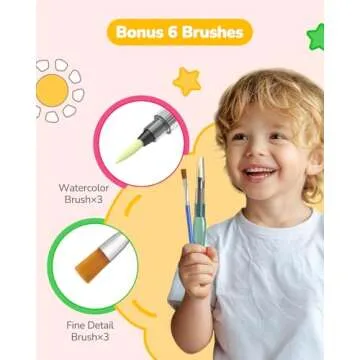 TECJOE 3 Pack Paint with Water Coloring Books for Toddlers, Watercolor Paint Set with 6 Brushes, Painting Activity for Kids Ages 4 5 6 7 8, Christmas Gift Arts & Crafts Toy, Princess, Forest & Sea