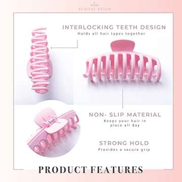 Lingtoolator gn's 6 Pcs Hair Claw Clips | Large Matte Claw Clip Designed for Medium & Thick Hair | Strong Hold & Nonslip Big Hair Clip | Colourful Nude Tones with Tortoise/Clear Jaw Claws for Women