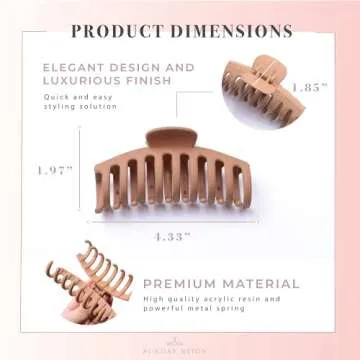 Lingtoolator gn's 6 Pcs Hair Claw Clips | Large Matte Claw Clip Designed for Medium & Thick Hair | Strong Hold & Nonslip Big Hair Clip | Colourful Nude Tones with Tortoise/Clear Jaw Claws for Women