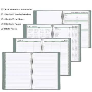2024-2025 Planner - 11.38'' x 8.74'', Weekly & Monthly Planner Notepad,JUL 2024 - JUN 2025, Appointment Book, 60 Minutes Intervals, Monthly Tabs, Faux Soft Leather, Spiral Bound, Back Pockets - Green
