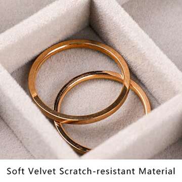 Frebeauty Jewelry Organizer Tray,Stackable Velvet Jewelry Trays,Drawer Inserts Earring Organizer For Women Jewelry Storage Display Case for Rings Stud Necklaces,Set of 6(Grey)