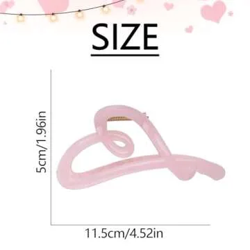Valentine Hair Clips for Women, Pink Heart Shape Hair Claw Clips, French Romantic Strong Hold Hair Heart Shape for Thick Thin Hair, Valentine Hair Accessories Cute Hair Clips
