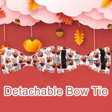 Stylish Thanksgiving Dog Collar with Bow Tie