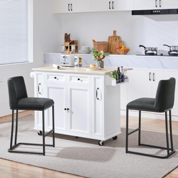 Yaheetech 24 Inch Dark Gray Leather Bar Stools Set of 2