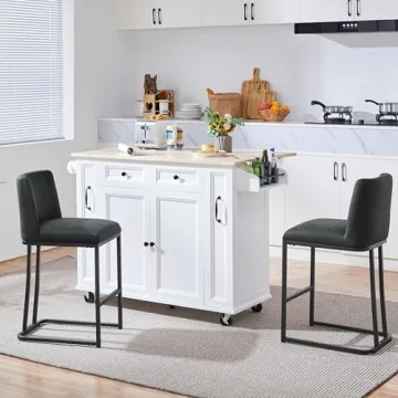 Yaheetech 24 Inch Dark Gray Leather Bar Stools Set of 2