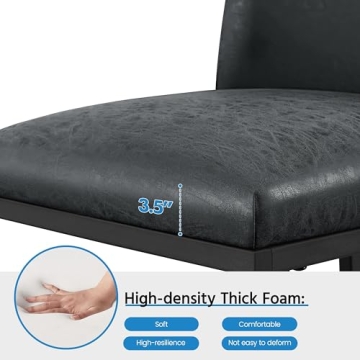 Yaheetech 24 Inch Dark Gray Leather Bar Stools Set of 2