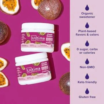 Ultima Replenisher Daily Electrolyte Powder Drink Mix – Passionfruit, 30 Servings – Hydration Powder with 6 Key Electrolytes and Trace Minerals – Keto Friendly, Non-GMO and Sugar-Free