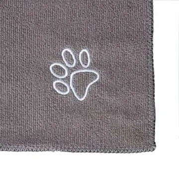 My Doggy Place - Super Absorbent Microfiber Towel - Dog Bathing Supplies - Microfiber Drying Towel - Washer Safe - Ash with Paw Print - 45 x 28 in - 1 Piece