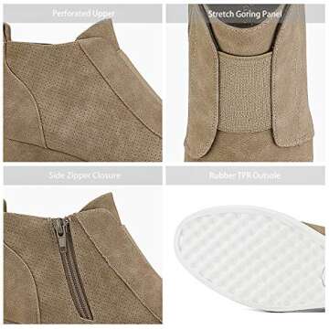 DREAM PAIRS Women’s Platform Wedge Sneakers Ankle Booties