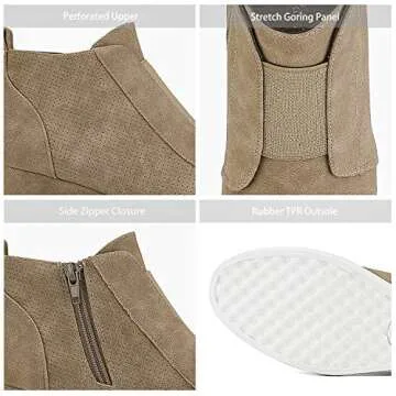 DREAM PAIRS Women’s Platform Wedge Sneakers Ankle Booties