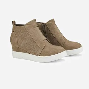 DREAM PAIRS Women’s Platform Wedge Sneakers Ankle Booties