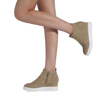 DREAM PAIRS Women’s Platform Wedge Sneakers Ankle Booties